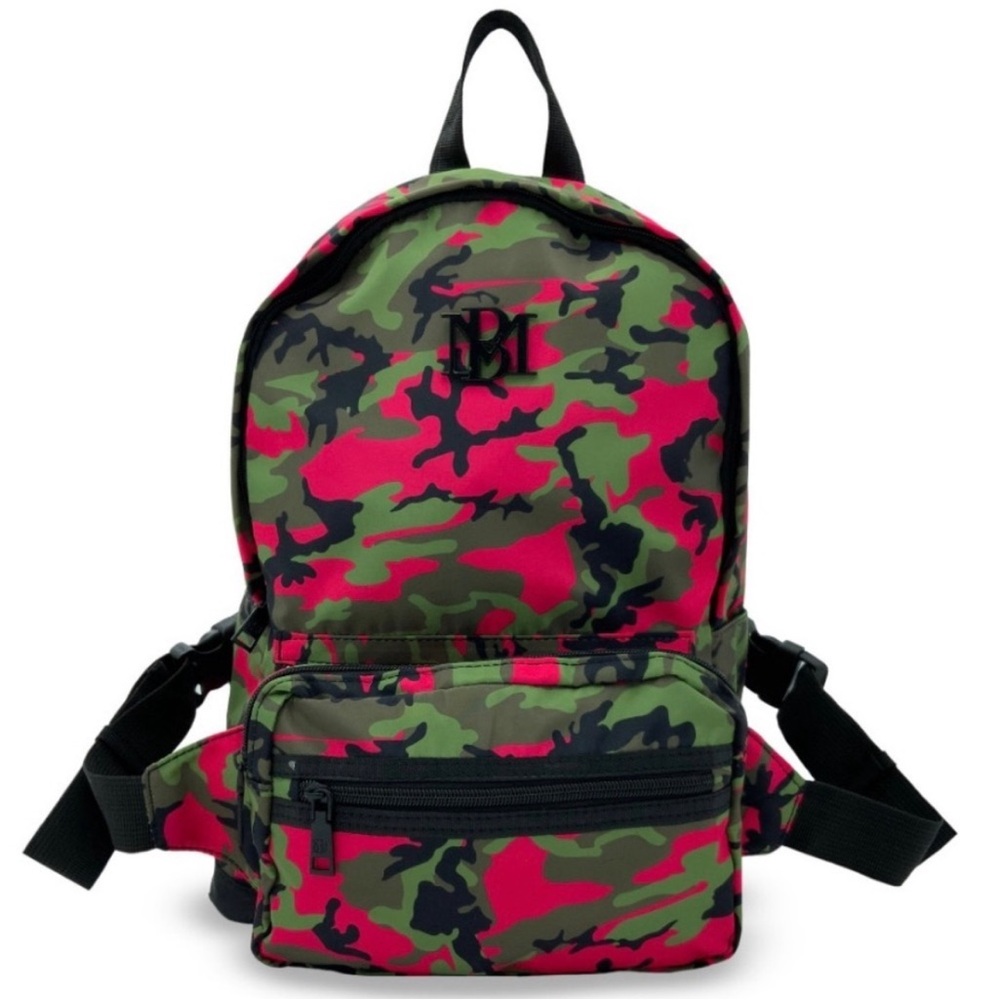 Badgley Mischka Nylon Backpack with Detachable Pocket Pink Camo NEW